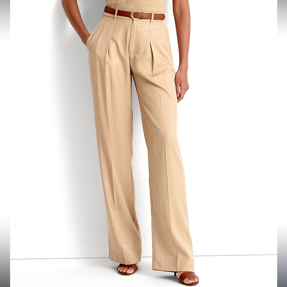 Ralph Lauren, Cotton/Twill, Wide Leg Trousers
